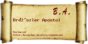 Brüszler Apostol névjegykártya